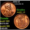 1951-d Lincoln Cent 1c Grades GEM++ RD