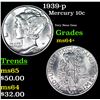 Image 1 : 1939-p Mercury Dime 10c Grades Choice+ Unc