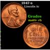 1947-s Lincoln Cent 1c Grades Gem+ Unc RB
