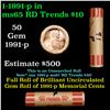 Image 1 : Shotgun Lincoln 1c roll, Cointainer Wrapper 1991-p 50 pcs