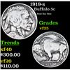 1919-s Buffalo Nickel 5c Grades vf+