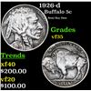 1926-d Buffalo Nickel 5c Grades vf++
