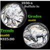 1936-s Buffalo Nickel 5c Grades GEM+ Unc