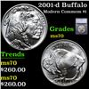 Image 1 : 2001-d Buffalo Modern Commem Dollar $1 Graded ms70 By SEGS