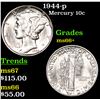 Image 1 : 1944-p Mercury Dime 10c Grades GEM++ Unc
