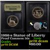 Image 1 : Proof 1986-s Statue of Liberty Modern Commem Half Dollar 50c Graded GEM++ Proof Deep Cameo By USCG