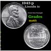 1943-p Lincoln Cent 1c Grades GEM Unc