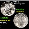 Image 1 : 1944-d Mercury Dime 10c Grades GEM+ FSB