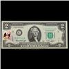 Image 2 : 1976 $2 Federal Reserve Note 1st Day of Issue, with Stamp Grades Gem CU