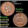 Image 1 : 1907 Indian Cent 1c Grades Choice Unc RB