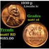 Image 1 : 1939-p Lincoln Cent 1c Grades GEM++ Unc RD