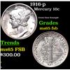 Image 1 : 1916-p Mercury Dime 10c Grades GEM FSB