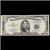 Image 2 : **Star Note** 1953 $5 Blue Seal Silver Certificate Grades Choice AU
