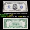 1934A $5 Blue Seal Silver Certificate Grades Select CU