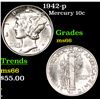 Image 1 : 1942-p Mercury Dime 10c Grades GEM+ Unc