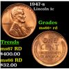 1947-s Lincoln Cent 1c Grades GEM++ RD