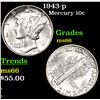 Image 1 : 1943-p Mercury Dime 10c Grades GEM+ Unc