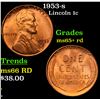 1953-s Lincoln Cent 1c Grades Gem+ Unc RD