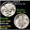 Image 1 : 1944-d Mercury Dime 10c Grades GEM++ FSB