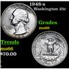 Image 1 : 1948-s Washington Quarter 25c Grades GEM+ Unc