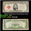 Image 1 : 1928F $5 Red Seal United States Note Grades f+