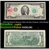 Image 1 : 1976 $2 Federal Reserve Note 1st Day of Issue, with Stamp Grades Gem CU
