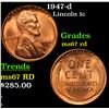 Image 1 : 1947-d Lincoln Cent 1c Grades GEM++ Unc RD