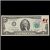 Image 2 : 1976 $2 Federal Reserve Note 1st Day of Issue, with Stamp Grades Gem CU
