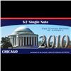 Image 2 : 2003A $2 Federal Reserve Note, Uncirculated 2010 BEP Folio Issue (Chicago, IL) Grades Gem CU