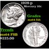 Image 1 : 1928-p Mercury Dime 10c Grades Choice Unc FSB