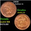 Image 1 : 1909 Indian Cent 1c Grades Choice Unc RB