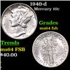 Image 1 : 1940-d Mercury Dime 10c Grades Choice Unc FSB