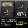 Image 1 : Proof 1992-S Olympic Modern Commem Half Dollar 50c Graded GEM++ Proof Deep Cameo By USCG