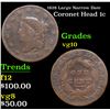 Image 1 : 1828 Large Narrow Date Coronet Head Large Cent 1c Grades vg+