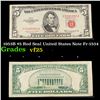 1953B $5 Red Seal United States Note Fr-1534 Grades vf+