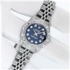 Image 3 : Rolex Ladies Stainless Blue Diamond Pyramid Diamond Datejust Wristwatch