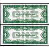 Image 2 : Lot of (2) Consecutive 1928A $1 Funnyback Silver Certificate Notes