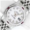 Image 1 : Rolex Ladies Stainless Steel White Diamond & Ruby Datejust Wristwatch
