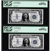 Lot of (2) Consecutive 1934 $1 Silver Certificate Notes FR.1606 PCGS 66PPQ Gem New