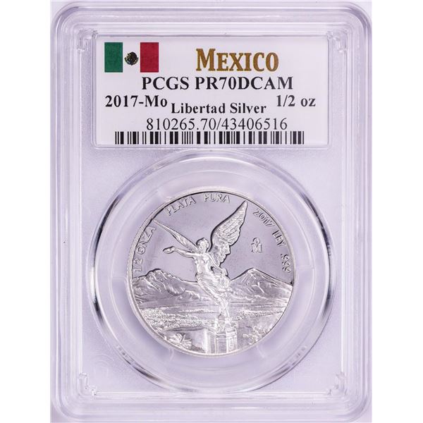 2017-Mo Mexico Proof 1/2 oz Silver Libertad Coin PCGS PR70DCAM