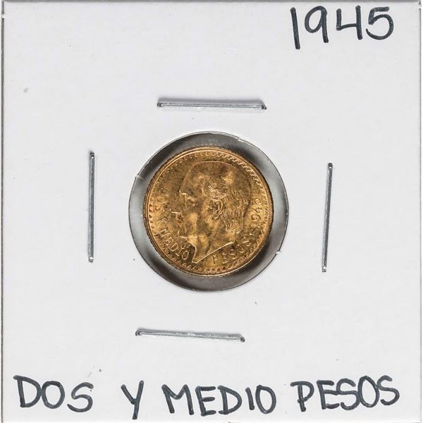 1945 Mexico Dos Y Medio Pesos Gold Coin