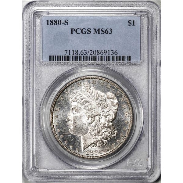 1880-S $1 Morgan Silver Dollar Coin PCGS MS63