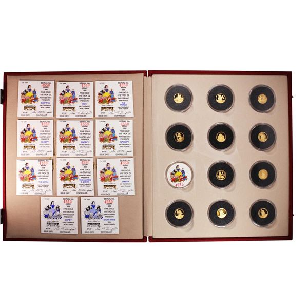 50th Anniversary Set of (11) 1987 Snow White Gold Commemorative Medals