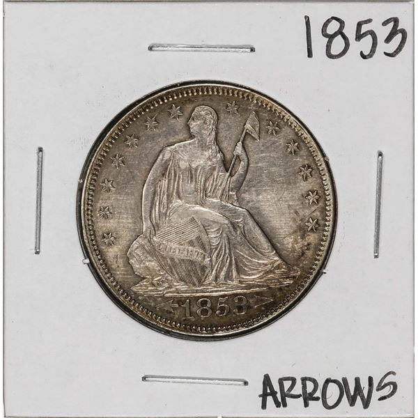 1853 Arrows & Rays Seated Liberty Half Dollar Coin