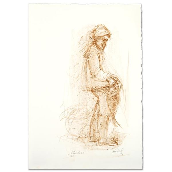 Hibel (1917-2014) "Fisherman" Limited Edition Lithograph On Paper