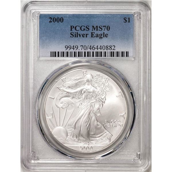 2000 $1 American Silver Eagle Coin PCGS MS70