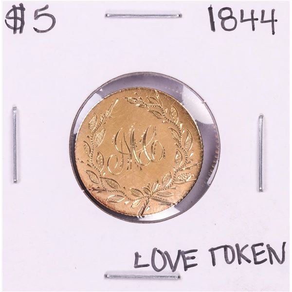 1844 $5 Liberty Head Half Eagle Love Token Coin Pin