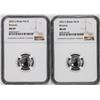 Image 1 : Lot of (2) 2022 Great Britain 10 Pounds Britannia 1/10oz Platinum Coins NGC MS69
