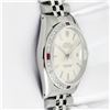 Image 5 : Rolex Men's Stainless Steel Diamond and Ruby Datejust Wristwatch