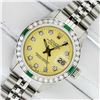 Image 1 : Rolex Ladies Stainless Steel Yellow Diamond & Emerald Datejust Wristwatch